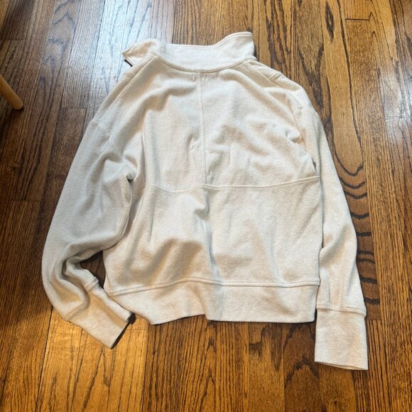 Faherty Legend™ Lounge Half Zip Sweatshirt - Off White - Picture 6 of 7
